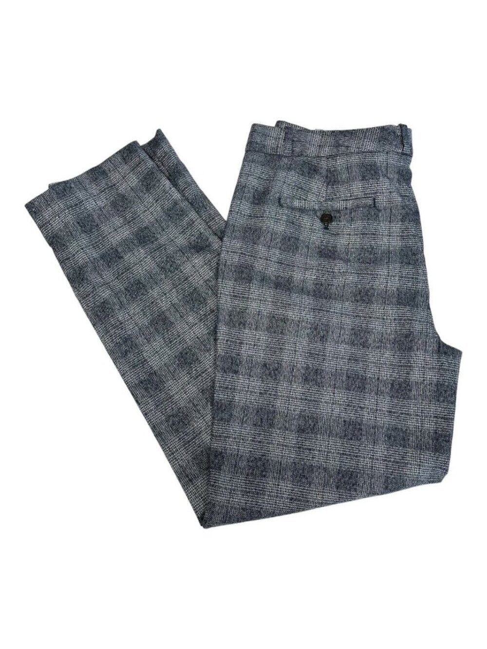 Banana Republic Women Avery Pant~Size Tag Missing~Black Plaid Soft Classic L1 01